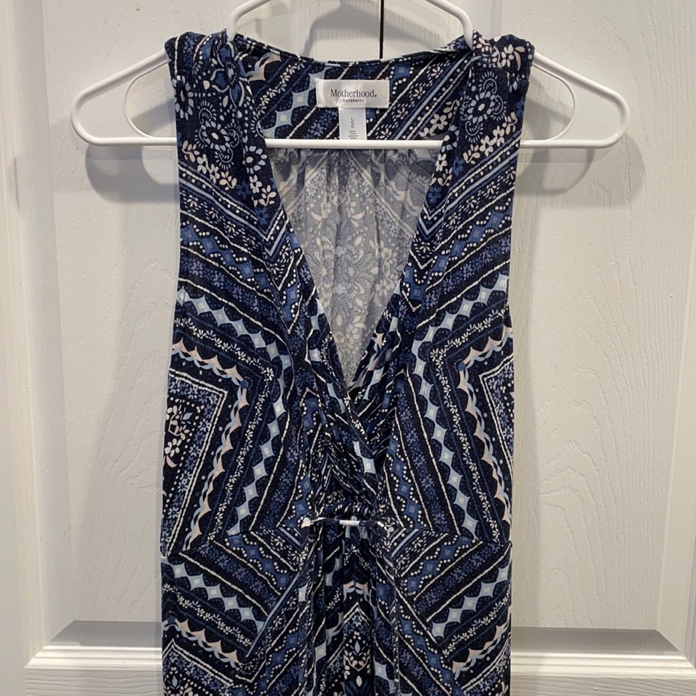 MotherHood Maternity Size Large   MULTI COLORS OF BLUE Maxi Dress